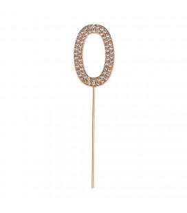 Rhinestone Cake Topper Number 0
