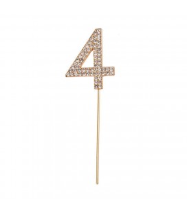 Rhinestone Cake Topper Number 4