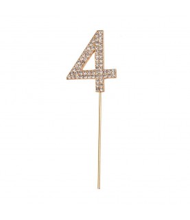 Rhinestone Cake Topper Number 4