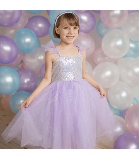 Robe de Princesse Paillettes Lilas 3-4 ans