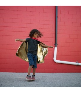 Cape Réversible Super Héro Rouge/Or 5-6 ans