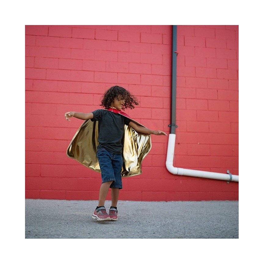 Reversible Superhero Cape Red/Gold 5-6 years