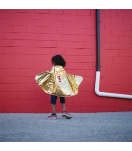 Cape Réversible Super Héro Rouge/Or 5-6 ans
