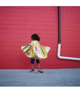 Cape Réversible Super Héro Rouge/Or 5-6 ans