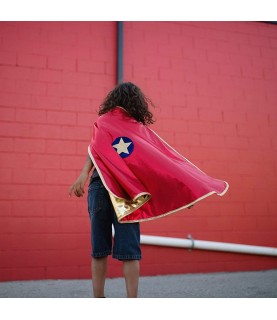 Reversible Superhero Cape Red/Gold 5-6 years