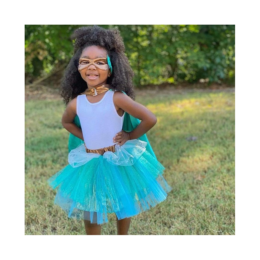 Teal Superhero Tutu/Cape/Mask Set 4-6 years