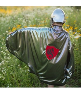 Dragon Knight Green/Silver Reversible Cape 5-6 years