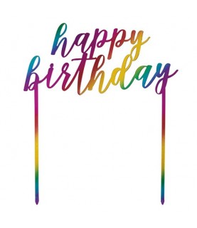 Rainbow Happy Birthday Cake Topper