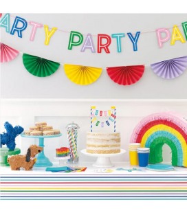 Rainbow Bunting Fan Garland