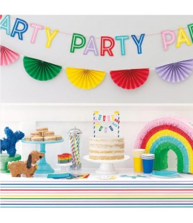 Rainbow Bunting Fan Garland
