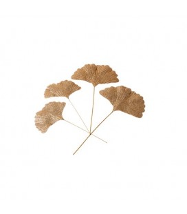 4  Gold Glitter Gingko Leaves