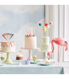 6 Multi Pompom Cake Toppers