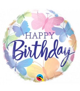 Happy Birthday Butterflies Folienluftballon