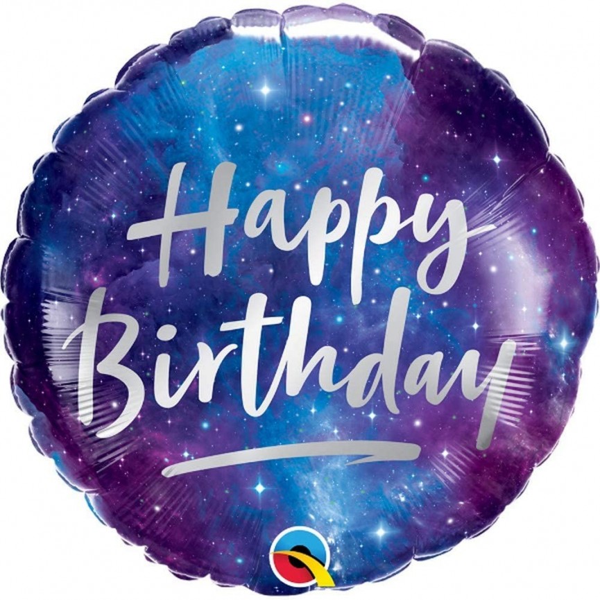 Foil Happy Birthday Galaxy Balloon