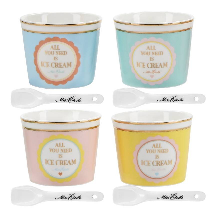Ice Cream Set with Spoons Miss Etoile