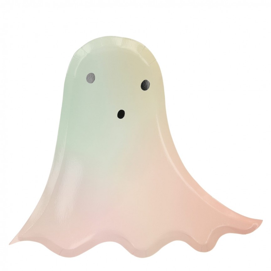8 Pastel Halloween Ghost Plates 8 Pastel Halloween Ghost Plates