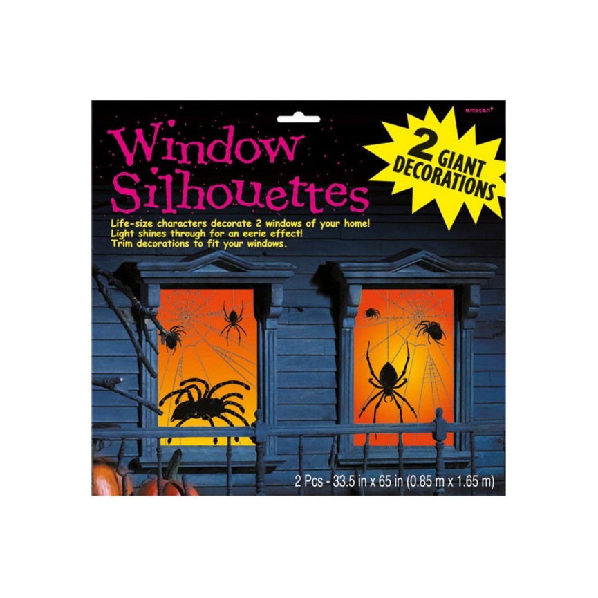 2 Window Decorations Spiders