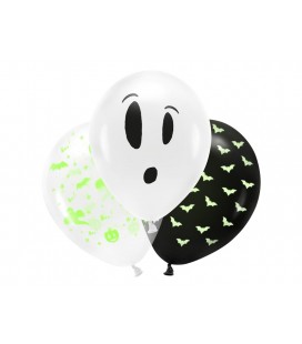 3 UV Luftballons BOO!
