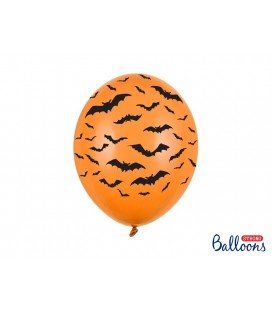 Ballon Orange Pastel avec Chauves-Souris