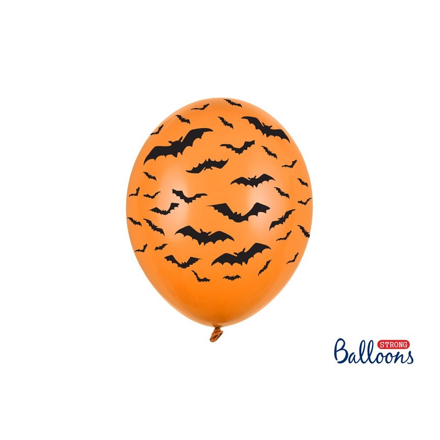 Pastel Orange Balloon with Bats