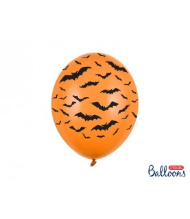 Pastel Orange Balloon with Bats