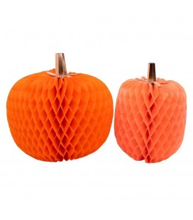 Halloween Honeycomb Pumpkins