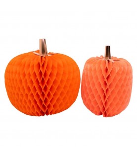 Halloween Honeycomb Pumpkins