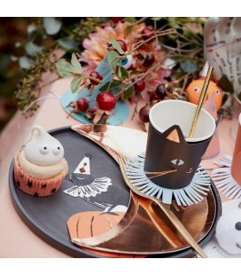 Vintage Halloween Copper Moon Plates