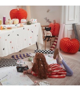 Citrouilles d'Halloween en papier nid d'abeille