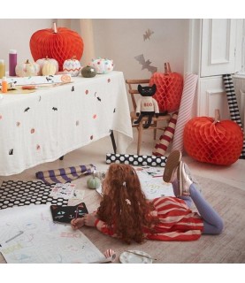 Halloween Honeycomb Pumpkins