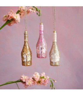 3 Boules de Noël Bouteille de Champagne