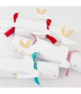 6 Leaping Reindeer Medium Crackers