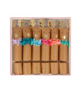 6 Reindeer Fringe Small Crackers