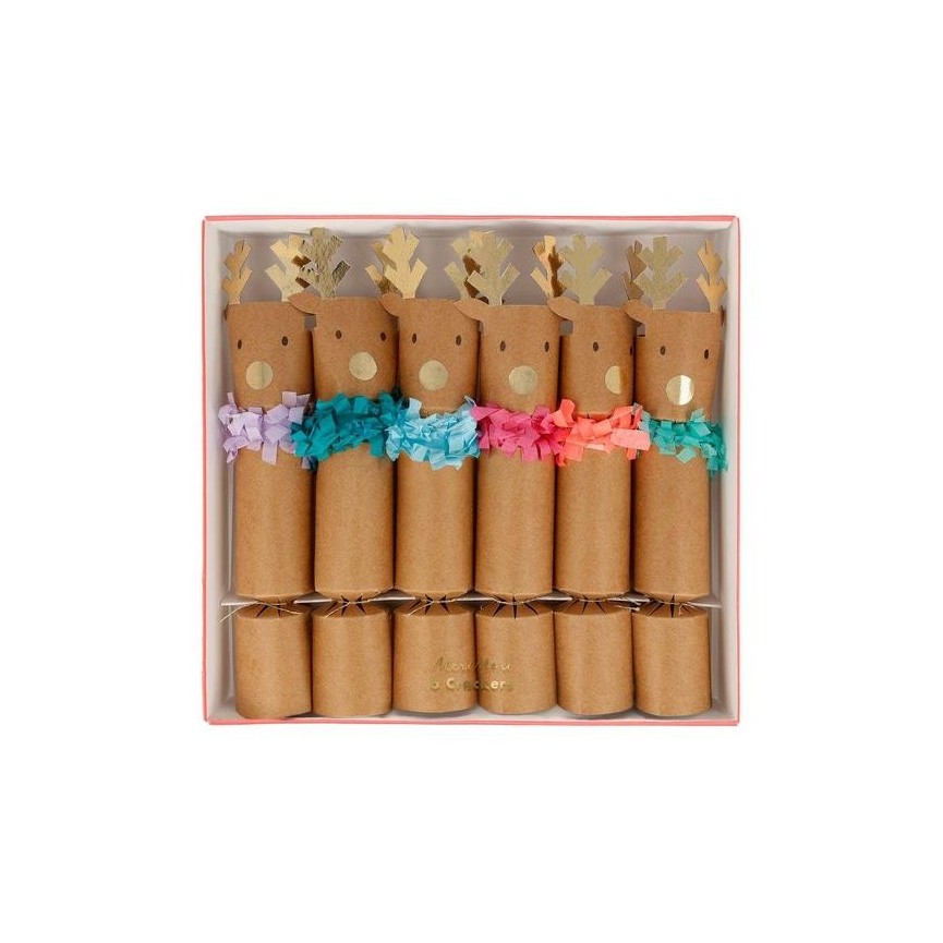 6 Reindeer Fringe Small Crackers 6 Reindeer Fringe Small Crackers