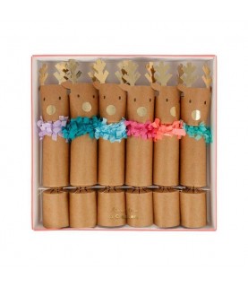 6 Reindeer Fringe Small Crackers