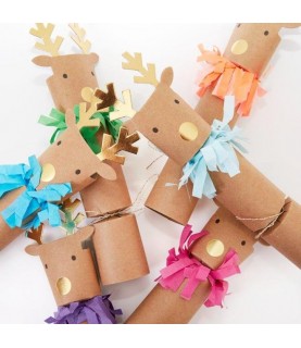 6 Reindeer Fringe Small Crackers