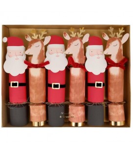 6 Christmas Character Large Crackers