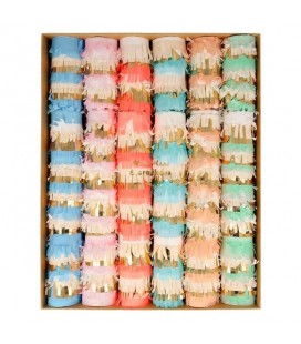 6 Pastel Fringe Medium Crackers