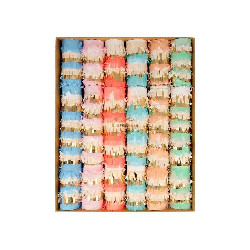 6 Pétards Moyens à Franges Pastel