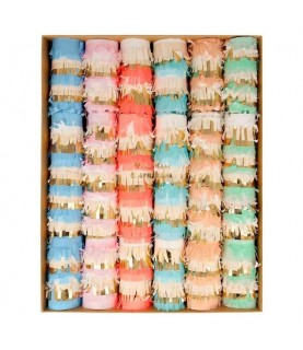 6 Pastel Fringe Medium Crackers