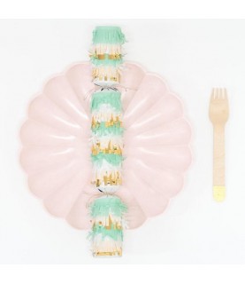 6 Pastel Fringe Medium Crackers
