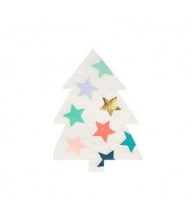 16 Serviettes à Motifs en forme de Sapin