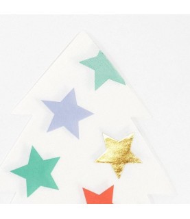 16 Serviettes à Motifs en forme de Sapin