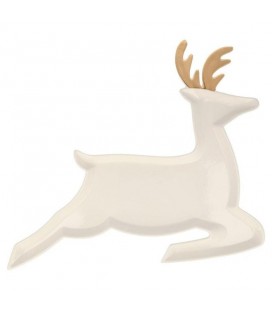 2 Porcelain Reindeer Plates