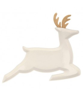 2 Porcelain Reindeer Plates