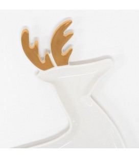 2 Porcelain Reindeer Plates