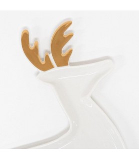 2 Porcelain Reindeer Plates