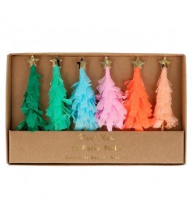 Rainbow Fringed Tree Party Picks