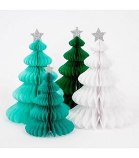 Set of 10 Green Forest Honeycomb Decorations