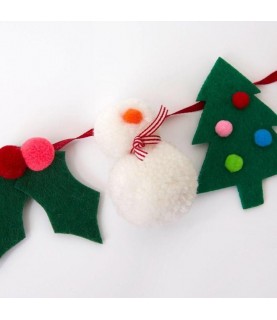 Guirlandes de Noël en Feutre et Pompons